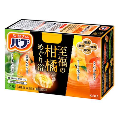 ﾊﾞﾌﾞ 至福の柑橘ﾒｸﾞﾘ浴 40g×4種×3錠