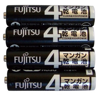 雑-12 富士通 黒ﾏﾝｶﾞﾝ電池単4 4P 10入
