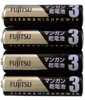 雑-12 富士通 黒ﾏﾝｶﾞﾝ電池単3 4P 10入
