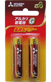 雑-14 三菱 ｱﾙｶﾘ乾電池単4 2P 10入
