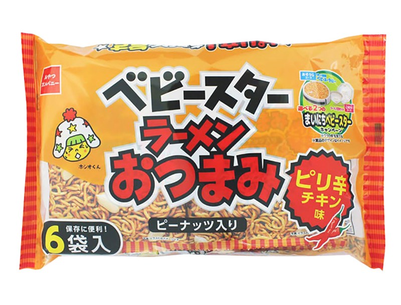 OY-24 ﾗｰﾒﾝおつまみ6P ﾋﾟﾘ辛ﾁｷﾝ味 12入
